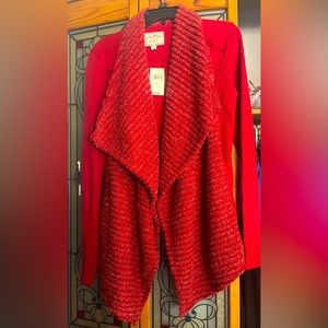 Lucky brand shawl glitter lapel sweater